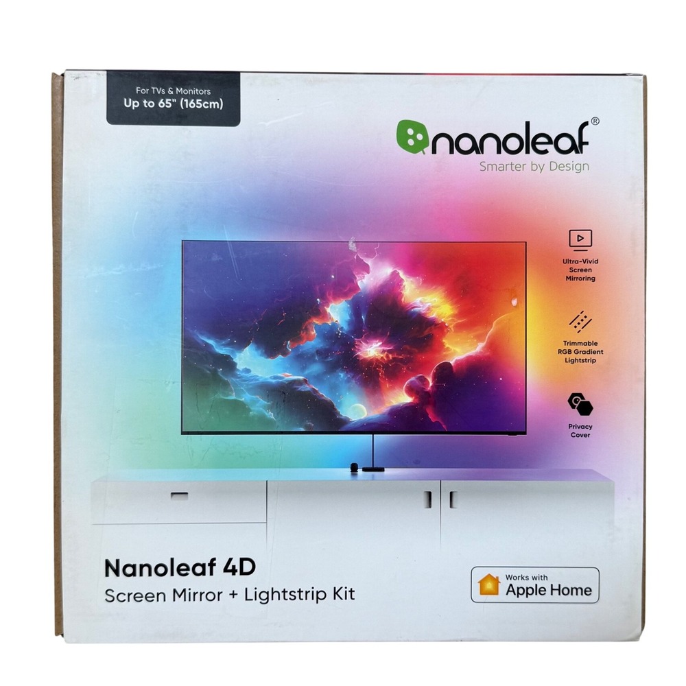 Nanoleaf 4D Screen Mirror & Lightstrip Kit to 65' Multicolor NF082K03-40LS